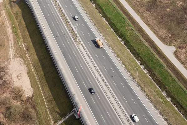 Sechsspurige Autobahn in Polen — Stockfoto