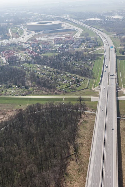 Six lane highway in Poland — Stock Photo, Image