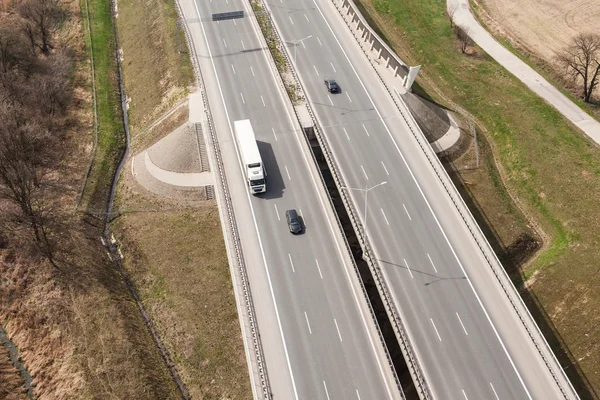 Autostrada a sei corsie in Polonia — Foto Stock