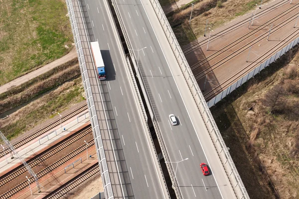 Autoroute à six voies en Pologne — Photo