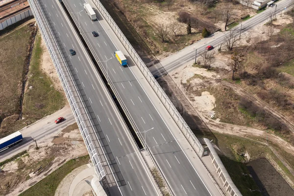 Letecký pohled na dálnici — Stock fotografie