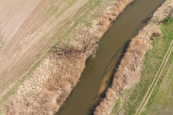 River and harvest fields — Stock Photo, Image