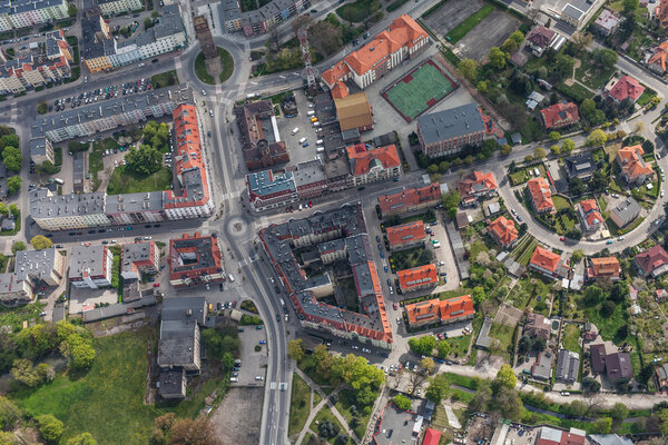 Aerial view of Nysa city in Poland