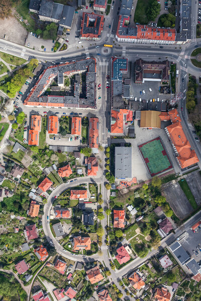Aerial view of Nysa city in Poland
