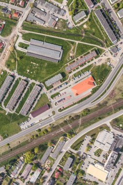 Nysa şehrin havadan görünümü