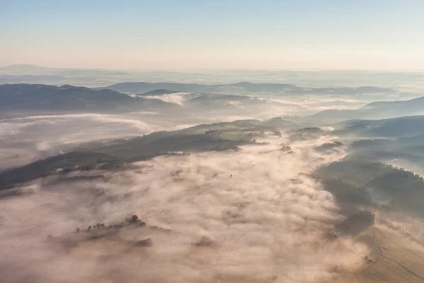 Vista aérea da paisagem da manhã — Fotografia de Stock