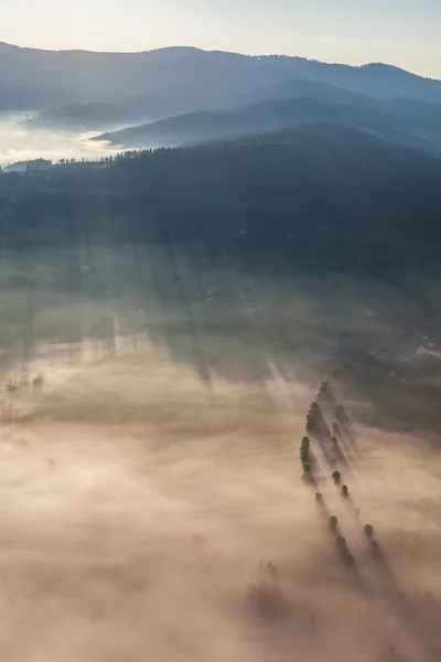 Vista aérea da paisagem da manhã — Fotografia de Stock