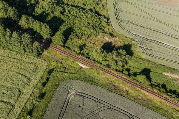 Vista aérea dos campos de colheita — Fotografia de Stock