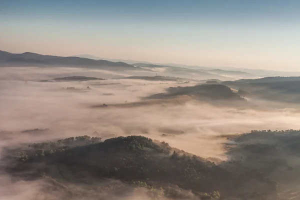 Luchtfoto van het landschap van morgen — Stockfoto