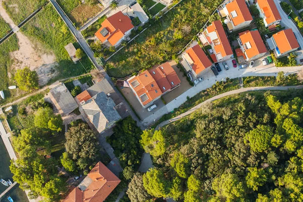 Flygfoto över Kroatien kusten linjen rab island — Stockfoto