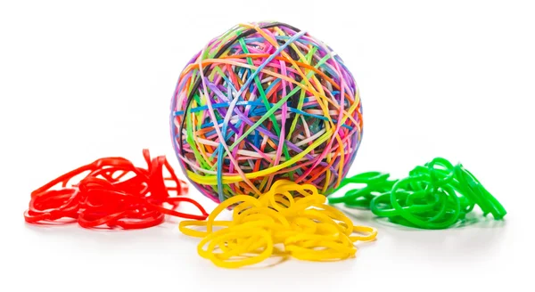 renkli merak tezgah bant lastik top beyaz izole