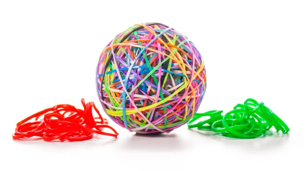 renkli merak tezgah bant lastik top beyaz izole