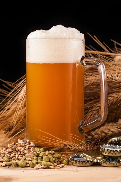 Glass of home made beer — Stock Photo, Image