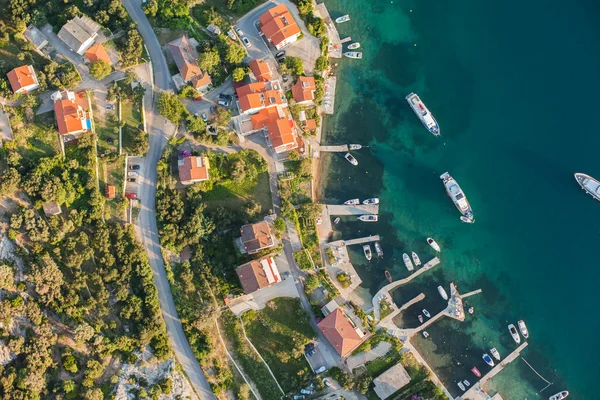 Vista aérea de la línea costera de Croacia — Foto de Stock