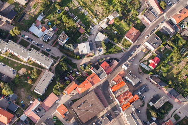 Aerial view of Otmuchow town in Poland