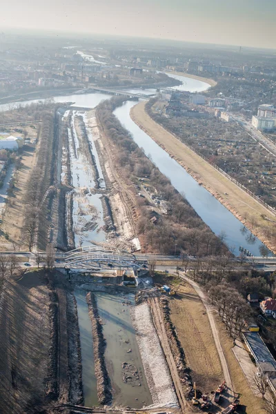 A légi felvétel a Wroclaw city — Stock Fotó