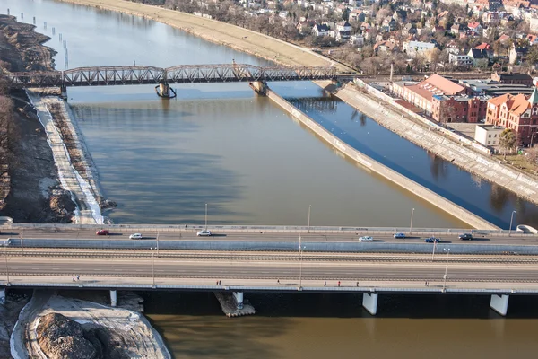 A légi felvétel a Wroclaw city — Stock Fotó