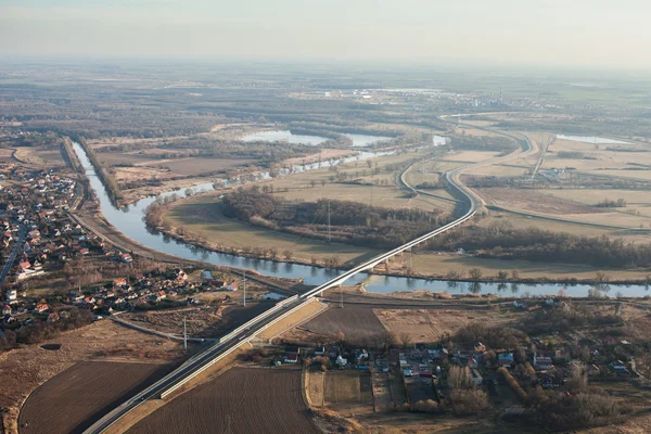 Luftsikt over byen Wroclaw – stockfoto