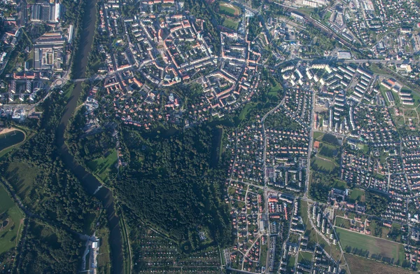 Vista aerea della città di Nysa — Foto Stock