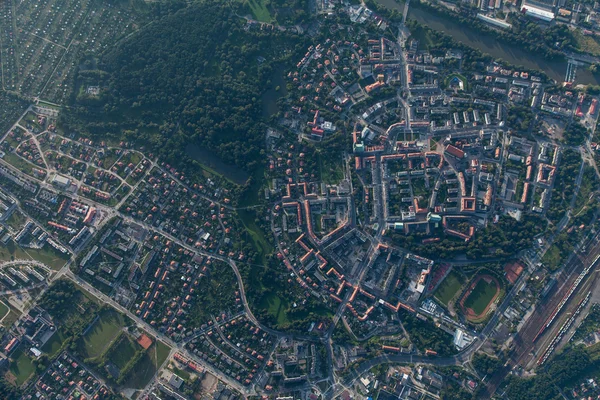 Vista aérea da cidade de Nysa — Fotografia de Stock