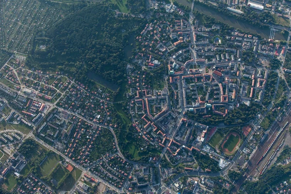 Luchtfoto van Nysa stad — Stockfoto