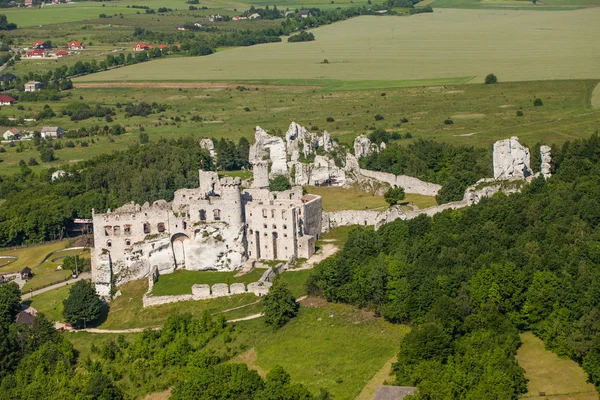 Vista aérea do castelo de Pilica — Fotografia de Stock