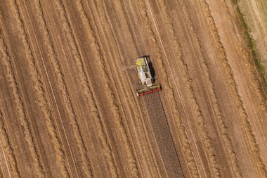 Aerial view of combine clipart