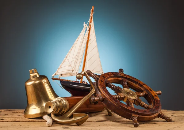 Anchor and marine gadgets — Stock Photo, Image