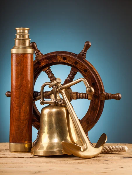 Anchor and marine gadgets — Stock Photo, Image