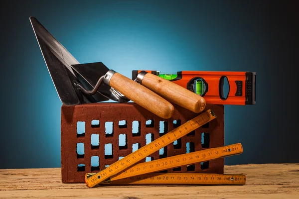 Tegel och mason builder verktyg — Stockfoto