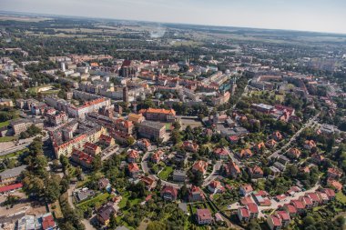Nysa şehrin havadan görünümü