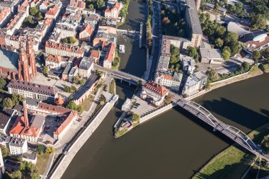 Aerial view of Opole city center clipart