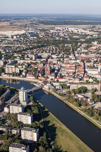 Vue aérienne du centre-ville d'Opole — Photo