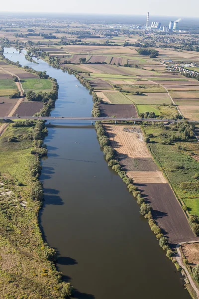 Vue aérienne du centre-ville d'Opole — Photo