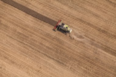 combine havadan görünümü hasat alanı 