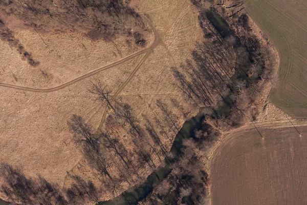 Luchtfoto van oogst velden — Stockfoto