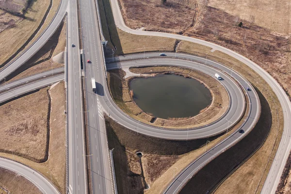 Luchtfoto van de snelweg — Stockfoto