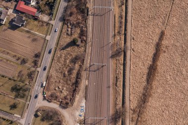 Demiryolu istasyonunun havadan görüntüsü