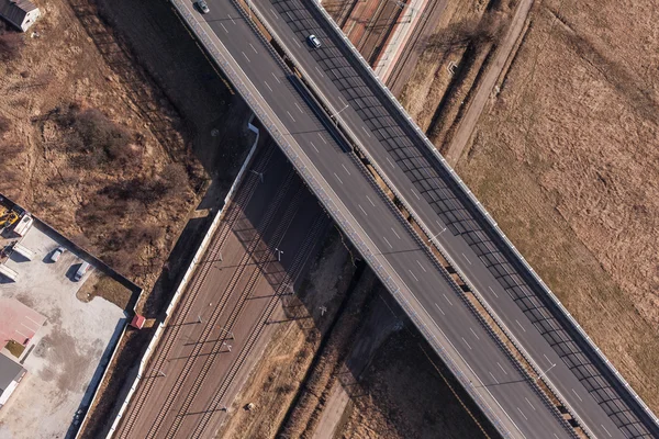 Aerial view of highway — Stock Photo, Image