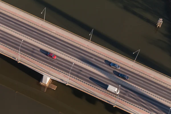 Luchtfoto van snelweg brug — Stockfoto