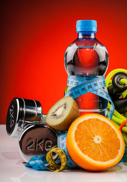 Fitness water en gezonde voeding — Stockfoto