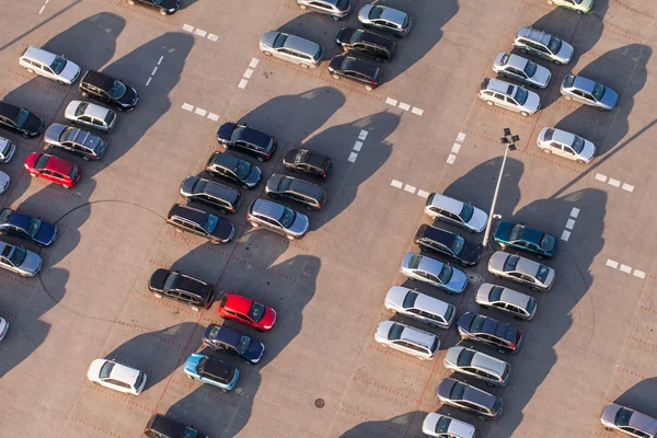 Vista aérea do estacionamento do carro — Fotografia de Stock