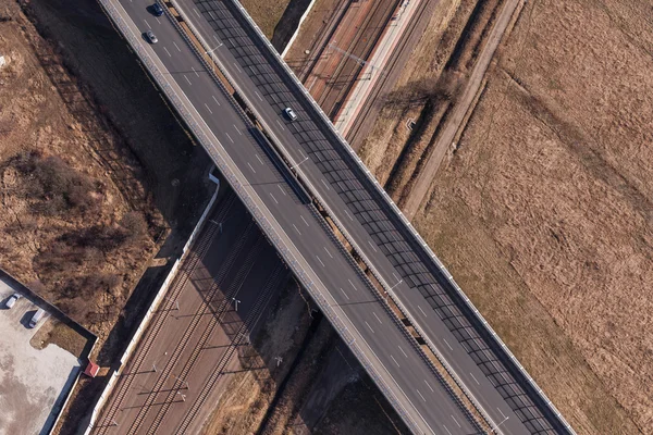 Vista aérea da rodovia — Fotografia de Stock