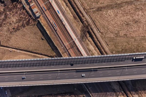 Letecký pohled na dálnici — Stock fotografie