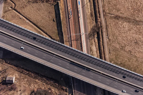 Aerial view of highway — Stock Photo, Image