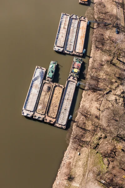 Aerial view of a barge — Stock Photo, Image