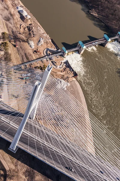 Luchtfoto van snelweg brug — Stockfoto