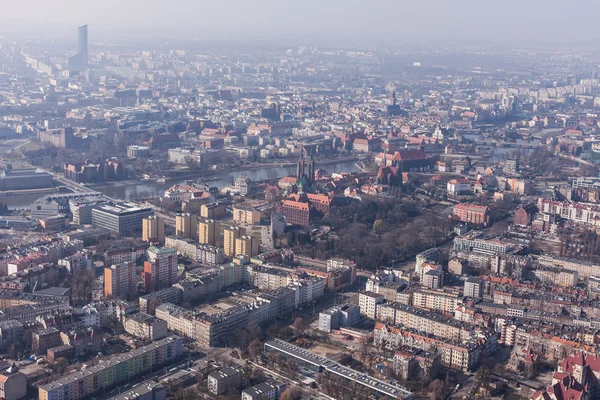 Vue aérienne de la ville de Wroclaw — Photo