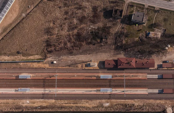 Vista aérea de la estación ferroviaria —  Fotos de Stock