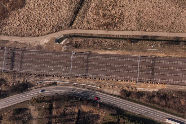 Vista aérea de la estación ferroviaria — Foto de Stock